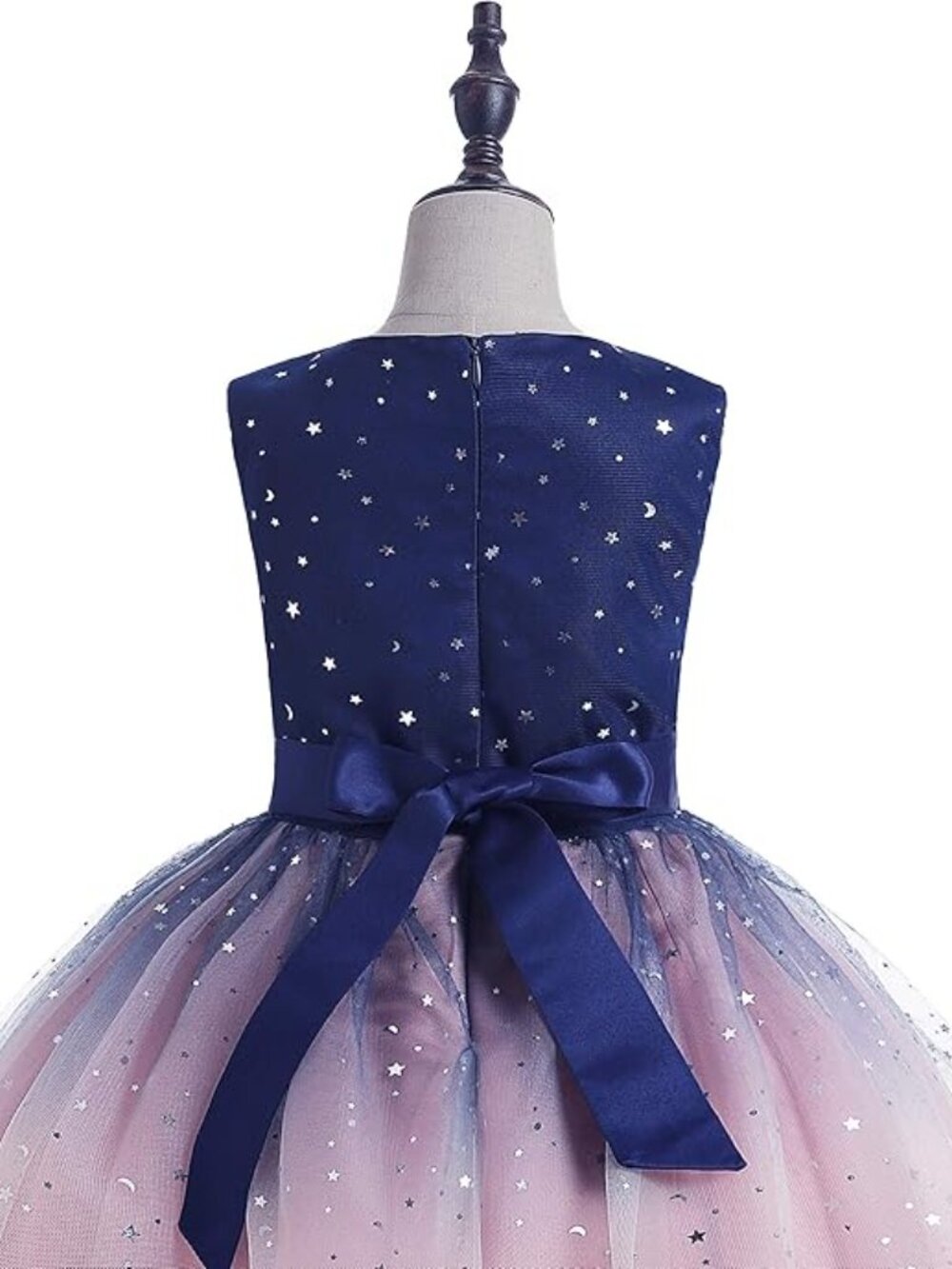 Glamulice Kids Ombre Star Tulle Navy Blush Pink Party Tutu Dress Size 6 Girls - Picture 3 of 10